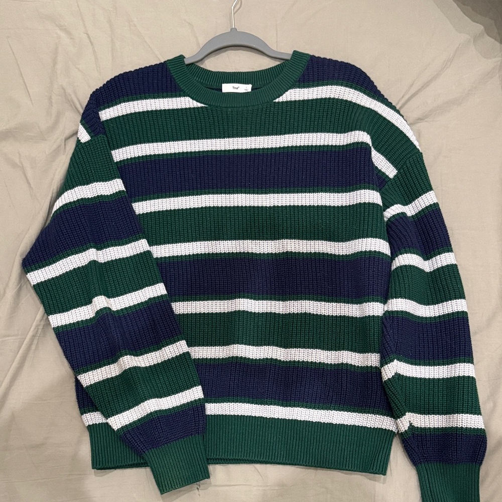Aritzia TNA Striped Green and Blue Women’s Sweater